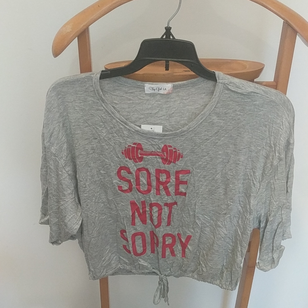 2/$20 TOP GIRL LA GREY TOP SHIRT LARGE NWOT